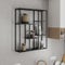 [en.casa] Wandregal Jämijärvi Regal Wandmontage Bücherregal mit 7 Ablagefächern Hängeregal 90 x 75 x 18 cm Schweberegal Stahl Schwarz