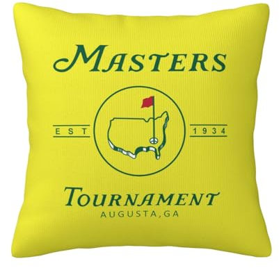 UPIKIT 45,7 x 45,7 cm Polyester Golf Turnier Kissenbezüge Quadratisch Dekor Auto Bett Schlafzimmer Sofa Weiche Masters Wurfkissenbezüge Home Decor Dekorationen für (Gelb)