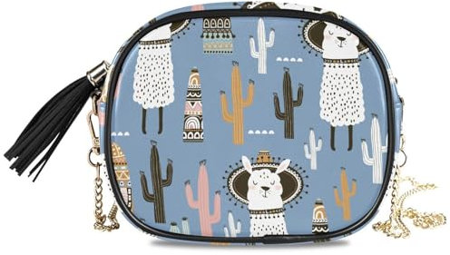 Crossbody Taschen für Frauen Alpaka Kamel Kaktus Crossbody Tasche Kleine Handtaschen Clutch Umhängetasche Mode Telefon Geldbörse mit Kettenriemen, A1839, Small