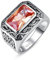 Yaresul 6.85ct Ringe Herren von Simulierte Morganit Herren Ringe 925 Silber Vintage Keltische von Ringe Männerfür Verlobungsring Herren für Männer Größe 70(22.3)