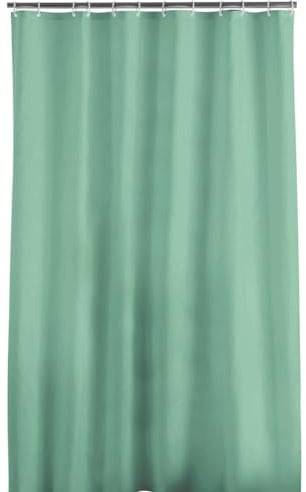 Sanixa U1801645 Duschvorhang Lind-Grün Uni 180x200 cm Polyester wasserdicht waschbar Badewannenvorhang Vorhang Dusche Hell-Grün modern hochwertige Qualität