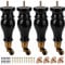8.8 Inch /22cm Furniture Legs with Castors, 4Pcs Black Solid Wood Feet Round Gourd Wooden Turned Replacement Feet with Threaded M8 Hanger Bolts & Mounting Plate & Screws For Chair,Recliner,Ottoman
