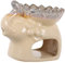 PRETYZOOM Elephant Ceramic Aroma Diffusor Duftvotivkerzen Weihrauch Wachsbrenner Räuchergefäß Mit Eisrissen Lotus-räucherstäbchenhalter Tischdekoration Kerzenbrenner Duftwärmer Beige Keramik
