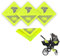 4 Stück Kinderwagen Reflektoren,Sicherheits Reflektoren,Ideal für Buggy, Fahrräde, Anhänger und mehr,Süsses Babys & Wolken Mond Sterne Motiv-Neon Gelb