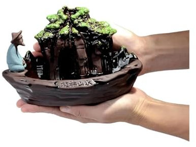 XUCZHAI RäUchergefäß Kreative Landschaft von Guilin, der alte Mann, der fischt, Räucherkegel-Brenner, Räucherstäbchenhalter, Keramik-Räuchergefäß, Heimdekoration FüR Home Deko