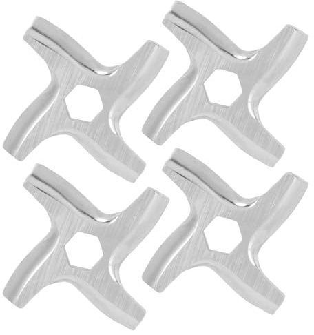 Lame de Hachoir à Viande, Couteau de Broyage Alimentaire en Acier Inoxydable, Disque de Hachoir à Viande en Forme de Croix, Accessoire de Hachoir à Viande électrique, Hachoir de Remplacement (#1*4Pcs)