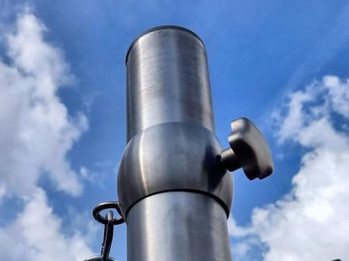 Sonnensegelmast 2,5-3m Höhenverstellbar Edelstahl mit Bodenhülse Sonnensegel Mast Pfosten Stange (⌀60mm 3m mit Bodenhülse)