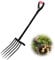 VEVOR Fourche à Bêcher à 5 Dents, Fourche de Jardin, avec Manche en Métal Robuste, Longueur Totale 105 cm, avec Poignée en Y, pour Jardinage, Creuser, Compostage, Transplantation, Aération de Terre