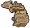 USA Michigan State Map Wooden Magnet Souvenir Fridge Magnet Gift