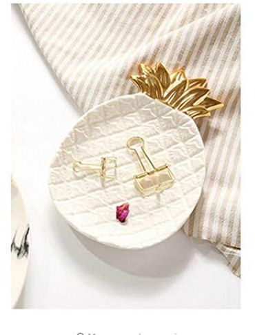 Creative Gold Ananas Keramik, Golden Ananas Jewelry Paletten Lebensmittel Paletten, Dry Fruit Teller Einheitsgröße Weiß / goldfarben