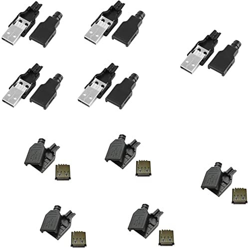 HeyNana x10 connecteur USB mâle et femelle (5 mâles et 5 femelles) 2.0 type A 4 broches pour câble avec boîtier en plastique d'antenne