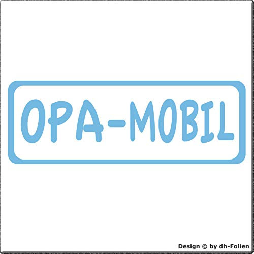 cartattoo4you® AK-00323 | Opa MOBIL |K-Serie| 20 x 7 cm | Farbe Pastellblau |in 24 Farben erhältlich,glänzend | Autoaufkleber Aufkleber Car Sticker Kleber Heckscheibe Opa Oma Enkel Spruch Tuning