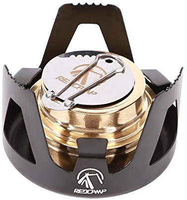 REDCAMP Mini Spirit Burner, Ultralight Portable Alcohol Stove for Backpacking Hiking Outdoor, Small Lightweight Camping Stove for BBQ Cooking Picnic, Black