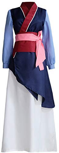 Angelaicos Damen Prinzessin Mulan Kostüm Kleid Chinesische Heldin Party Ballkleid, Violett, Medium