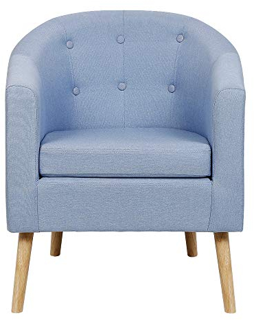 MUPAI Skandinavische Sessel für Esszimmer/Wohnzimmer/Büro/Empfang/Café, Leinensofa 79x64x50cm (Blau, 79x64x50cm)