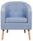 MUPAI Skandinavische Sessel für Esszimmer/Wohnzimmer/Büro/Empfang/Café, Leinensofa 79x64x50cm (Blau, 79x64x50cm)