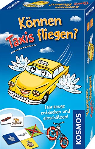 KOSMOS 711542 Können Taxis fliegen? Lernspiel ab 5 Jahre über Fahrzeuge, Kinderspiel, Lustiges Kinderspiel für 2-4 Spieler, ideal als Reisespiel