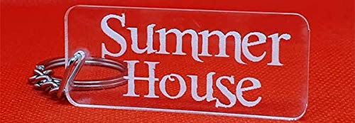 S M Gift Shop Summer House Engraved Acrylic Keyring Keychain Key Ring Tag Fob