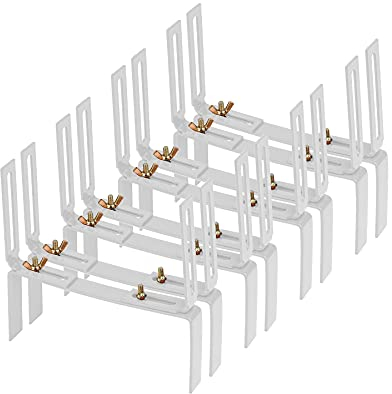 BigDean 8 Stück Blumenkastenhalter weiß Standard H-Form Kasten Halter Balkonkastenhalter