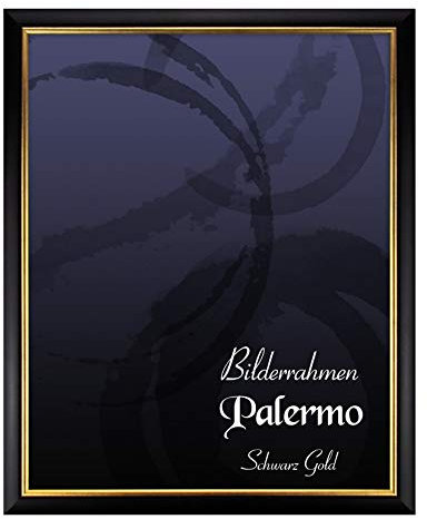 BIRAPA Palermo Bilderrahmen 70x100 cm Schwarz Gold - Goldener Bilderrahmen, Bilderrahmen Antik, Bilderrahmen Vintage