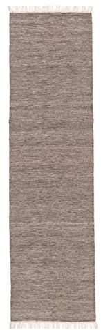 RugVista Melange, Teppich, Kelim Modern, 250 x 80 cm, Rechteckig, Mittlerer Stapel, Wohnzimmer, Esszimmer, Schlafzimmer, Diele, Nur chemische Reinigung, Care & Fair Zertifiziert, Braun