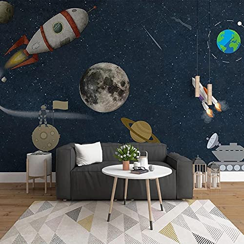 TIANZXS Wandbild Tapete 3D handbemalt Weltraum Universum Wandmalerei Kinderzimmer Hintergrund Wand -450X300cm