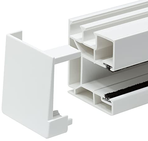 DIWARO.® Endkappe für Rollladen-Führungsschiene 40x47 | weiß | rechts und links (1 Paar)