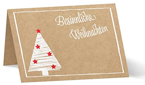 Tischkarten/Platzkarten aus Kraftpapier Motiv Besinnliche Weihnachten 50