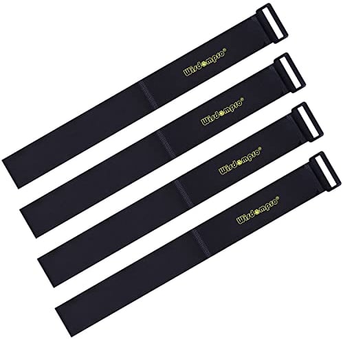 Extra Large [4 Pack] 2 x 37 Inches Hook and Loop Strap, Reusable Fastening Cable Tie Down Straps by Wisdompro - Reusable, Durable Functional Cinch Cable Straps for Your Home, Office, Workspace, Black