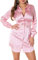 Koucla Sexy Satinlook Hemdkleid mit TaillenGürtel, Farbe:Altrosa, Größe:M
