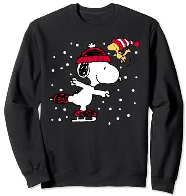 Peanuts Snoopy und Woodstock Skate Holiday Sweatshirt Sweatshirt