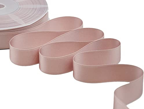 Furlanis - Nastro Doppio Raso, Tessuto Italiano - Rosa Cipria Scuro, 25 mm x 25 m