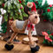 Winterlicher Deko Elch mit 4 ausziehbaren Beinen, Weihnachten Plüsch Ornamente,Teleskophirsch Rentier Puppe Weihnachtsdeko, Plüschtier Geschenke für Kinder Familie Freunde (Elch)