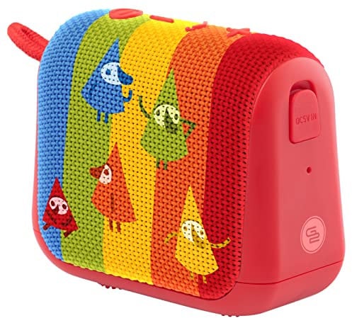 GOGEN Kinder Lautsprecher I Bis zu 12 Stunden Akku I 5W Ausgangsleistung I Bluetooth Box für Kinder I Rot
