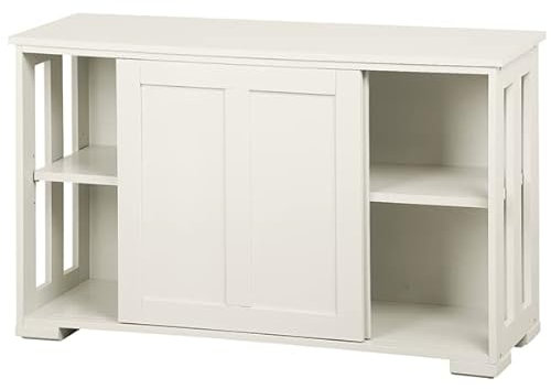 Abician Buffet de Cuisine avec 2 Portes Coulissantes, Commode Bas de Cuisine en Bois, Étagère Réglable en Hauteur, Armoire de Rangement Cuisine, Salon, Salle à Manger