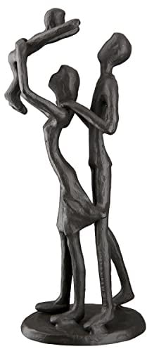 Brillibrum Design Eisenfigur Familie Skulptur Dekofigur Gusseisen kleine Familien Figur Love Couple Sculpture Dekofigur 20 x 9 x 5,5 cm (Figur 15)