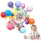 Joozmui Beißring ab 3 6 9 Monate, Greifball Babyspielzeug ab 0-6 Monate Motorikspielzeug Sensorik Montessori Spielzeug, Rassel, Geschenk für Babys 0-12 Monate