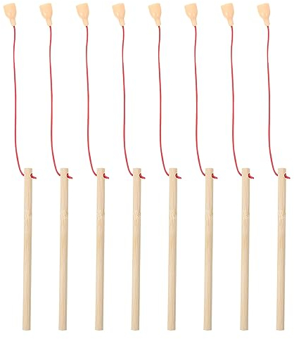 SAFIGLE 8-Teiliges Hölzerne Magnetische Angelrute:Holz Magnet Angelspiel FüR Kinder Interaktives Lernspielzeug Ab 1 Jahr - FöRdert Hand-Augen-Koordination Und Sozialspiel 14.8X0.7X0.7CM