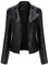 Rumity Damen Jacke Motorrad Lederimitat Stehkragen Mantel Kunstleder Jacke Bikerjacke mit Nieten Reißverschluss für Outdoor Herbst Frühling Leder Jacke Damen Frau Hochzeit/Hochzeit
