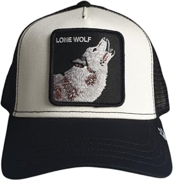 Goorin Bros. Unisex-Erwachsene The Farm Original Adjustable Snapback Trucker Hat Baseballkappe, Schwarz/Weiß (Der einsame Wolf), Einheitsgre