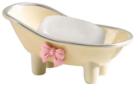 Porte-savon en forme de baignoire de toilette, porte-savon de baignoire design maison, trous de drainage, porte-éponge solide, barre de porte-savon de ventilation, économiseur de savon à fixation magn