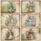 Mindsoft Set mit 6 Oster-Tischsets, 30,5 x 45,7 cm, Leinen, rustikale Vintage-Esstisch-Platzsets für Frühling, Zuhause, Bauernhaus, Küche, saisonale Dekoration (Hase)