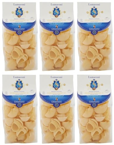 6er-Pack Pastificio Ferdinando II Lumaconi Pasta di Gragnano I.G.P.,Nudeln aus Hartweizengrieß 500g