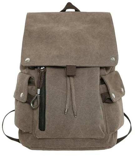 CBLdF School Bag Men Daily Canvas Backpacks For Laptop Computer School Bags Casual Student School Backpacks Travel Rucksacks-brown