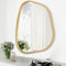 HLFMVWE Large Asymmetrical Wall Mirror Irregular Wood Frame Modern Unique Wall-Mounted Artistic Wavy Mirror Decor Bathroom Vanity Bedroom Living Room Entryway Hallway 65 x 45 CM