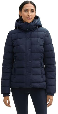 TOM TAILOR Damen Steppjacke mit Abnehmbarer Kapuze, 10668 - Sky Captain Blue, XXXL