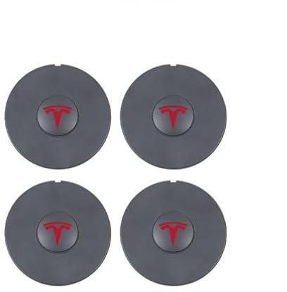 SANNITOU 4 Stück Auto Radnabenkappen für Tesla Modell 3 Highland 2024,nabendeckel, Auto Radkappen mit Logo, Radnaben Mittel Abdeckungen Radnabendeckel Felgenkappen Autozubehör Wasserdicht Staub,C