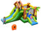 GYMAX Inflatable Bouncy House, Kids Jumping Castle with 2 Slides, Climbing Wall & Basketball Hoop, Children Slide Bouncer for Outdoor Indoor(6 in 1 With 520W Blower)