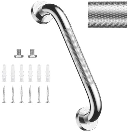 SupreGear Barra di Supporto per Bagno, Barra Antiscivolo per Doccia, Barra di Sicurezza per Anziani e Disabili, Maniglia a Muro per Doccia, Corrimano in Acciaio Inox 304 Ø 32 mm, 40 cm