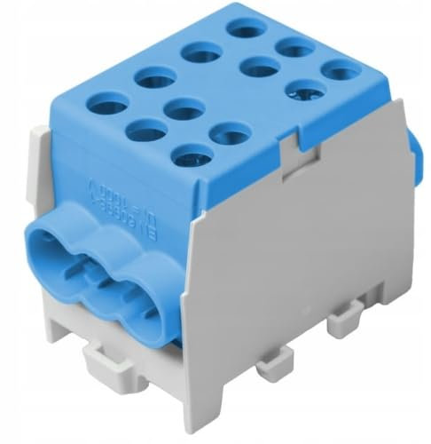 Verteilerblock Abzweigklemme 1x35 2x25 Blau für Hutschiene TH35 1x125A